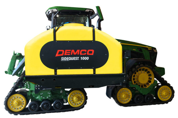 Demco | SideQuest | Model 1000 Gallon Tractor Mounted Fertilizer Tanks for John Deere® 8RX Track Tractors for sale at King Ranch Ag & Turf