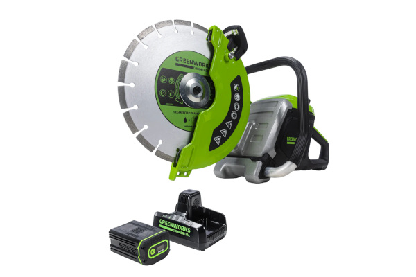 Greenworks 82V 12" Power Cutter Kit with 4Ah Battery and Dual Port Charger (82PC12-4DP) for sale at King Ranch Ag & Turf