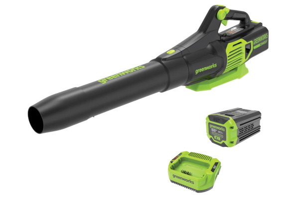 Greenworks | Leaf Blowers | Model 82V Handheld Blower with 2Ah Battery and Single Port Charger (BL82210) for sale at King Ranch Ag & Turf