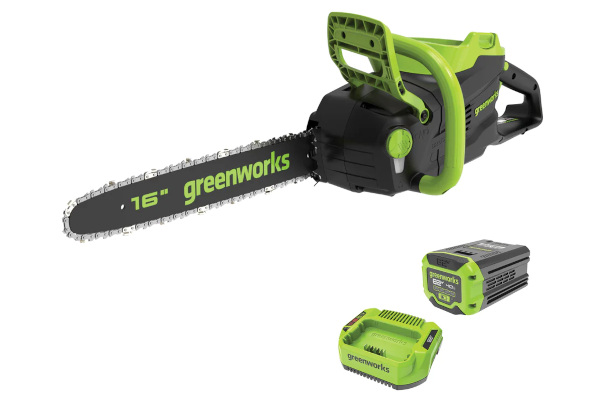 Greenworks | Chainsaws | Model 82V Chainsaw with 2Ah Battery and Single Port Charger (CS82410) for sale at King Ranch Ag & Turf