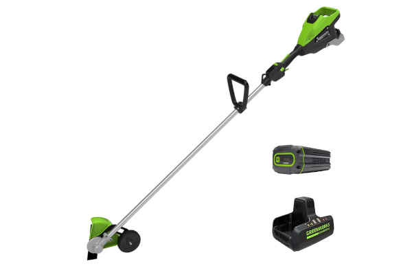 Greenworks Optimus 82V Straight Shaft Edger with (1) 8Ah Batteries and Dual Port Charger (ES161-4DP) for sale at King Ranch Ag & Turf