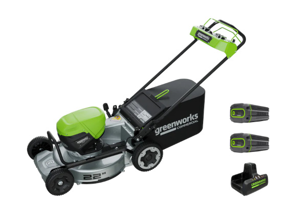 Greenworks | Lawn Mowers | Model Optimus 82v 22” Self-propelled Mower With (2) 8 Ah Batteries And Dual Port Charger (LM221s-82DP) for sale at King Ranch Ag & Turf