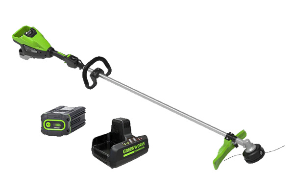 Greenworks Optimus 82V 1.6 kW String Trimmer With (1) 4 Ah Battery and Dual Port Charger (ST161-4DP) for sale at King Ranch Ag & Turf