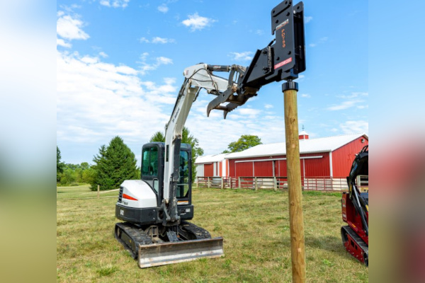 Premier Attachments | Mini Excavator Attachments | Mini Excavator Post Driver for sale at King Ranch Ag & Turf